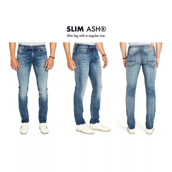 New BUFFALO DAVID BITTON Men's Blue, Indigo Jeans Slim Ash Stretch Fit 31W/30L - Picture 3 of 7